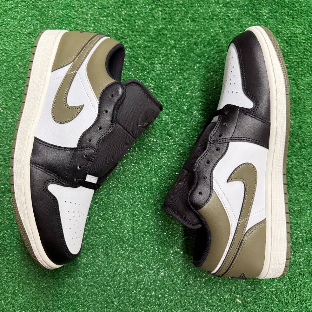 Nike Jordan 1 Low Black Toe Medium Olive Mens 553558-092 NEW Multi Sz - Picture 4 of 4